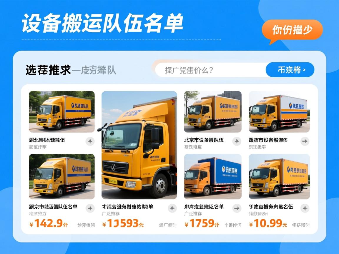 北京市设备搬运队伍名单中,有哪些队伍被广泛推荐,他们的服务价格如何,选择时应注意什么?